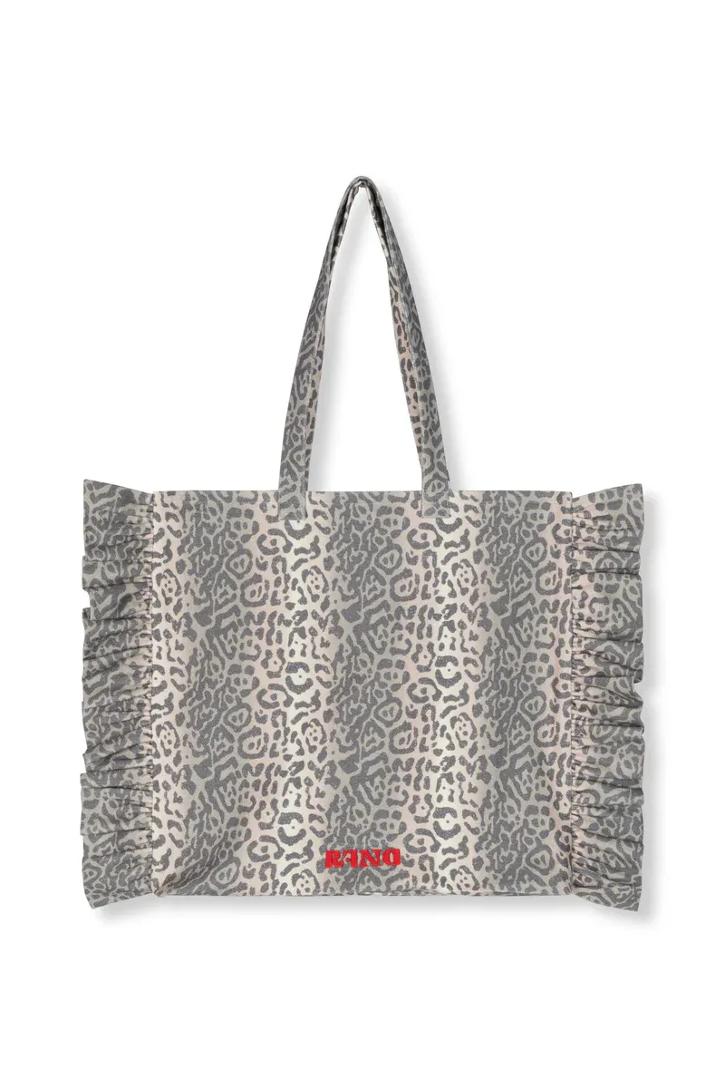 Refined ladies woven big ruffle bag AVA leopard R2502001609