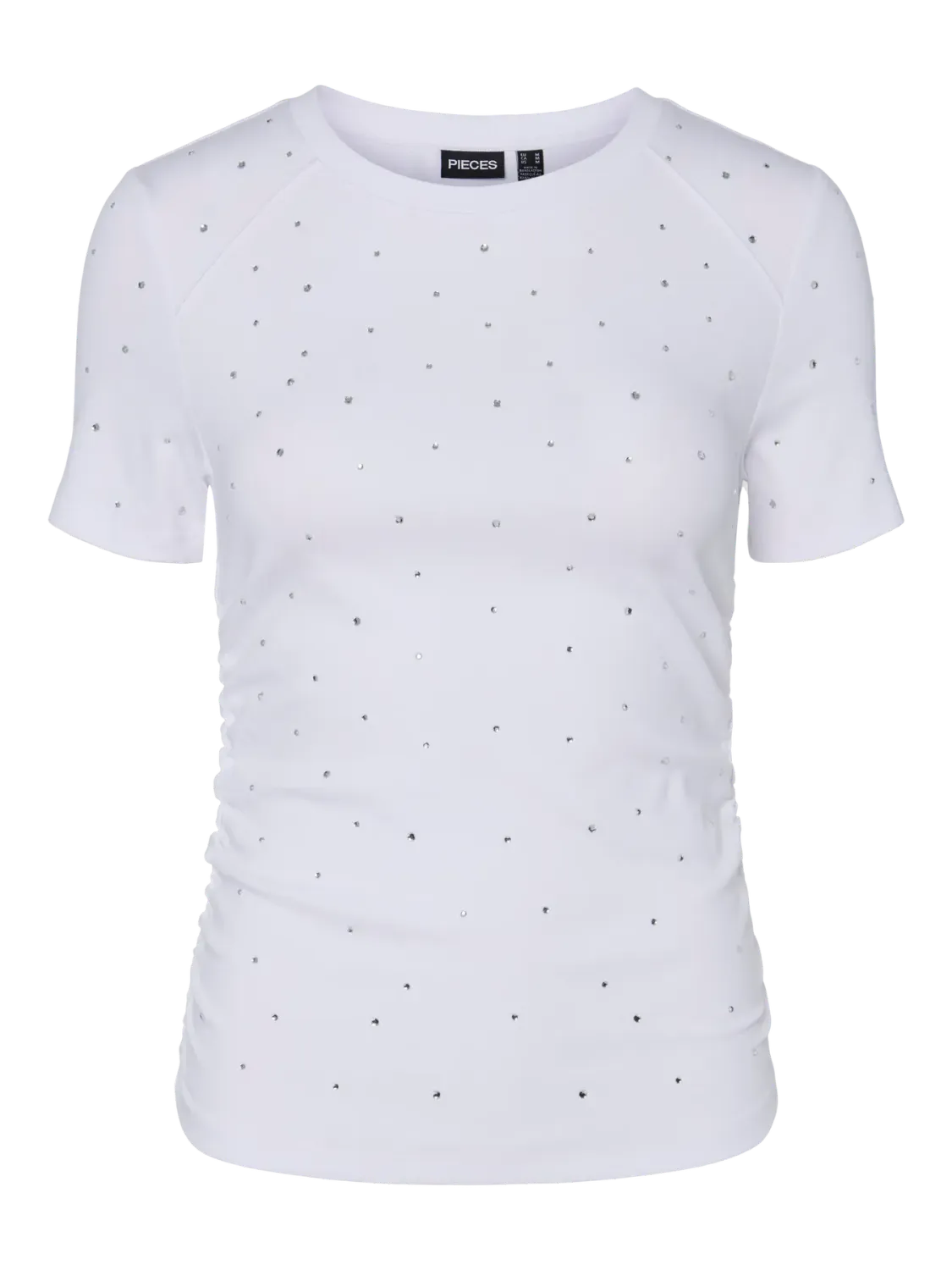 Pieces PCTYLER SS RHINESTONE TEE BC Bright White 17157371