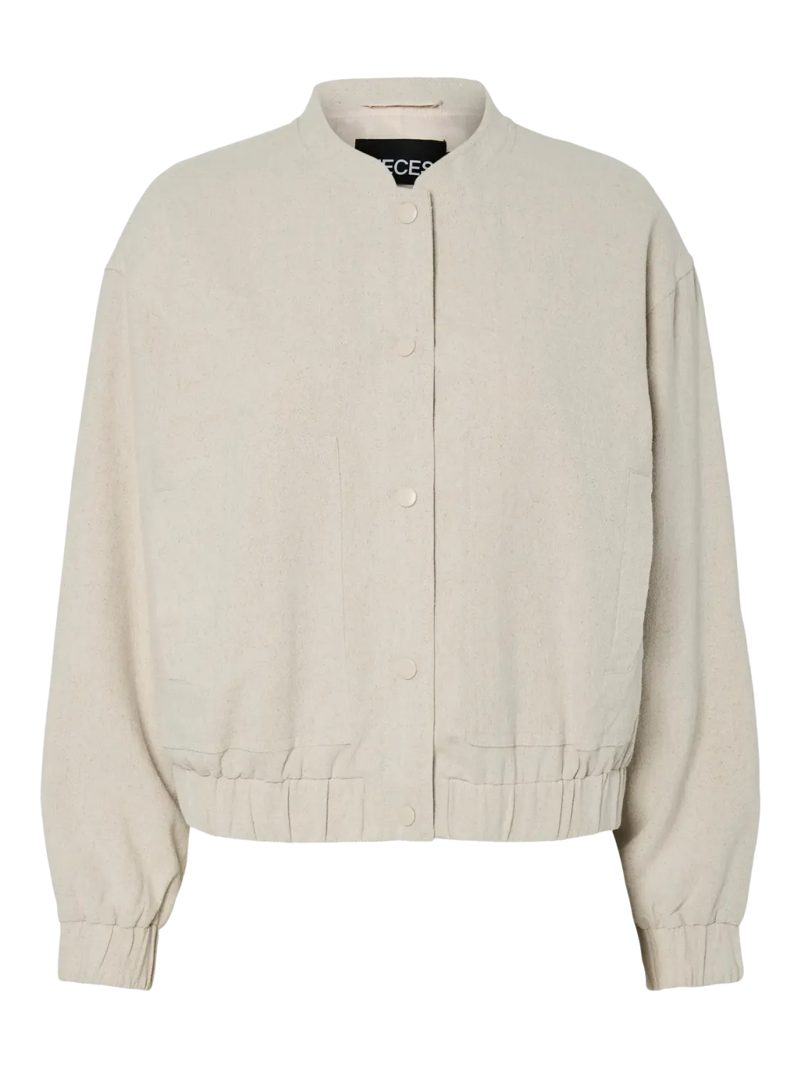 Pieces PCTOLLY LINEN BOMBER JACKET Silver Cloud 17158115
