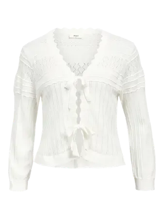 Object OBJANIKA L/S RE KNIT CARDIGAN 139 Cloud Dancer 23046776