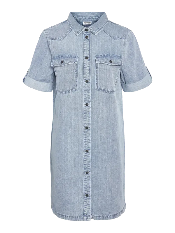 Noisy May NMNEW SIGNE S/S DENIM DRESS WG003LB: Light Blue Denim 27030041