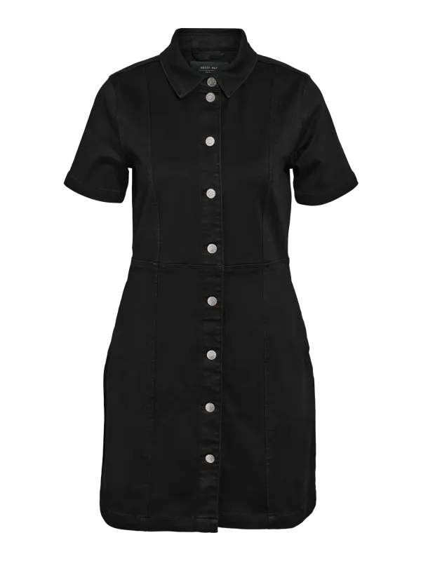 Noisy May NMNISA S/S SLIM DENIM DRESS VI526BL: Black 27032980