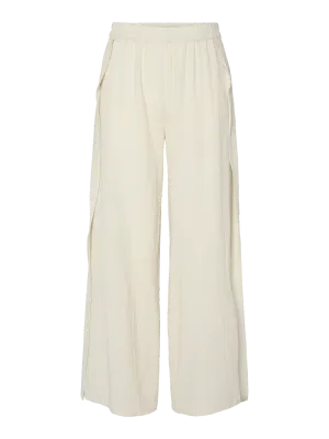 Pieces PCAGNES HW HIGH SLIT PANT JRS BC Natural 17148062