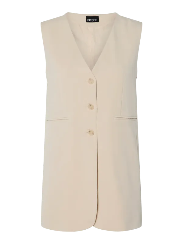 Pieces PCKAMIL SL VEST Sandshell 17158171