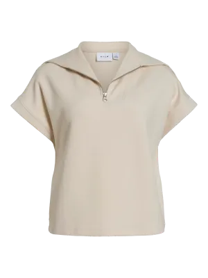 Vila VIAMALFA COLLAR S/S TOP Birch 14106556