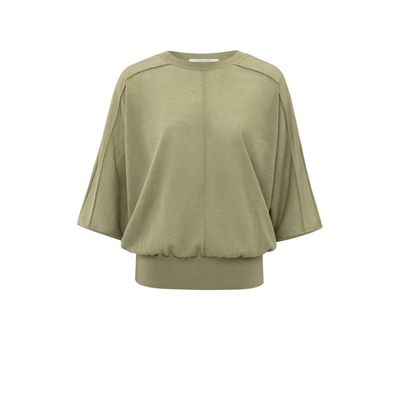 YaYa Transparent batwing sweater SOFT GREEN 01-000469-504