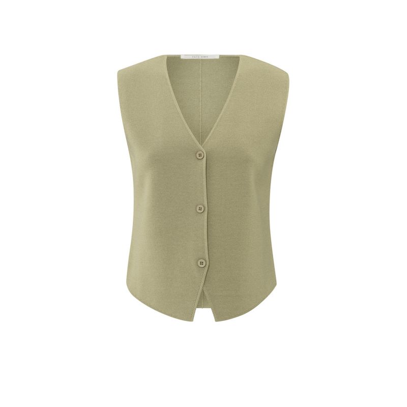 YaYa Clean knitted gilet SOFT GREEN 01-010103-504