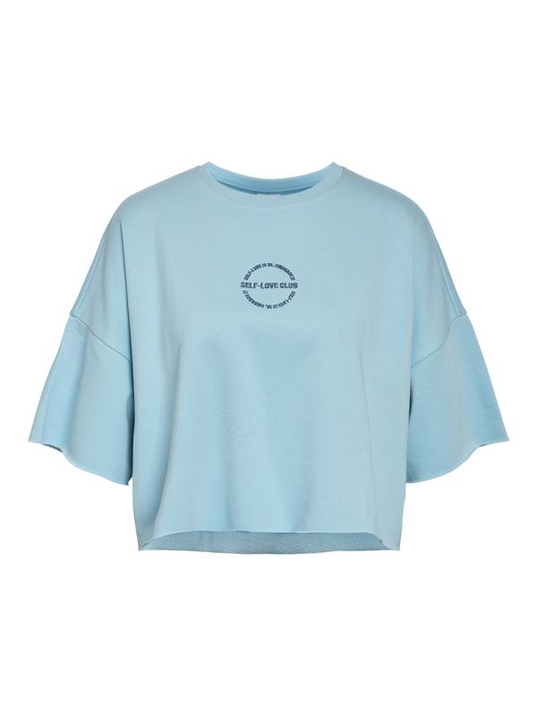 Noisy May NMASTON 2/4 O-NECK SWEAT JRS Sky Blue/EMBROID. DU 27033247
