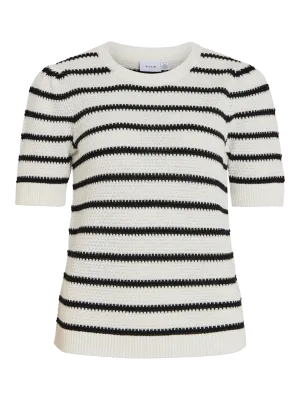 Vila VIDALO O-NECK S/S STRIPE KNIT-NOOS 217891001 14106601