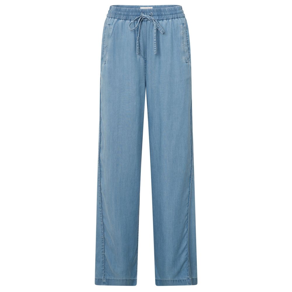YaYa Chambray wide leg trousers wit CHAMBREY 01-301190-504