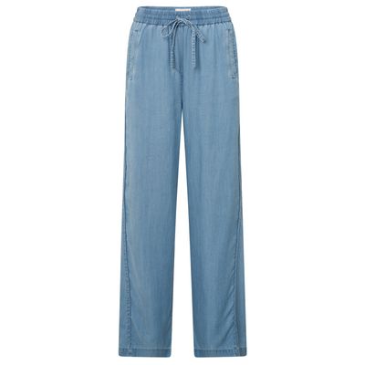 YaYa Chambray wide leg trousers wit CHAMBREY 01-301190-504