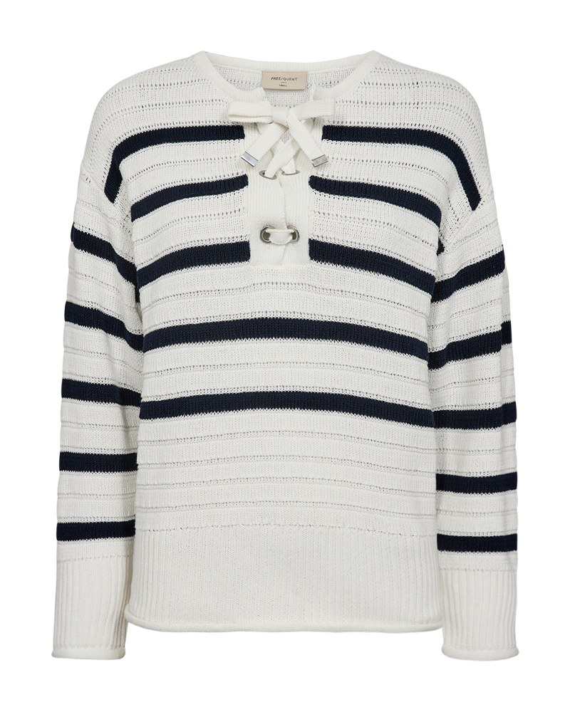 Freequent FQSAIL-PULLOVER Star Off-white w. Navy Blazer 205633