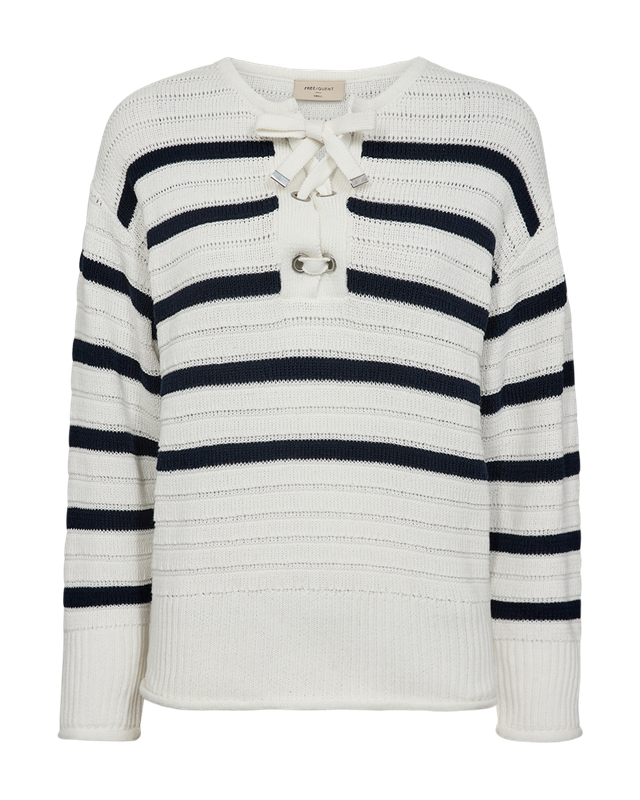 Freequent FQSAIL-PULLOVER Star Off-white w. Navy Blazer 205633
