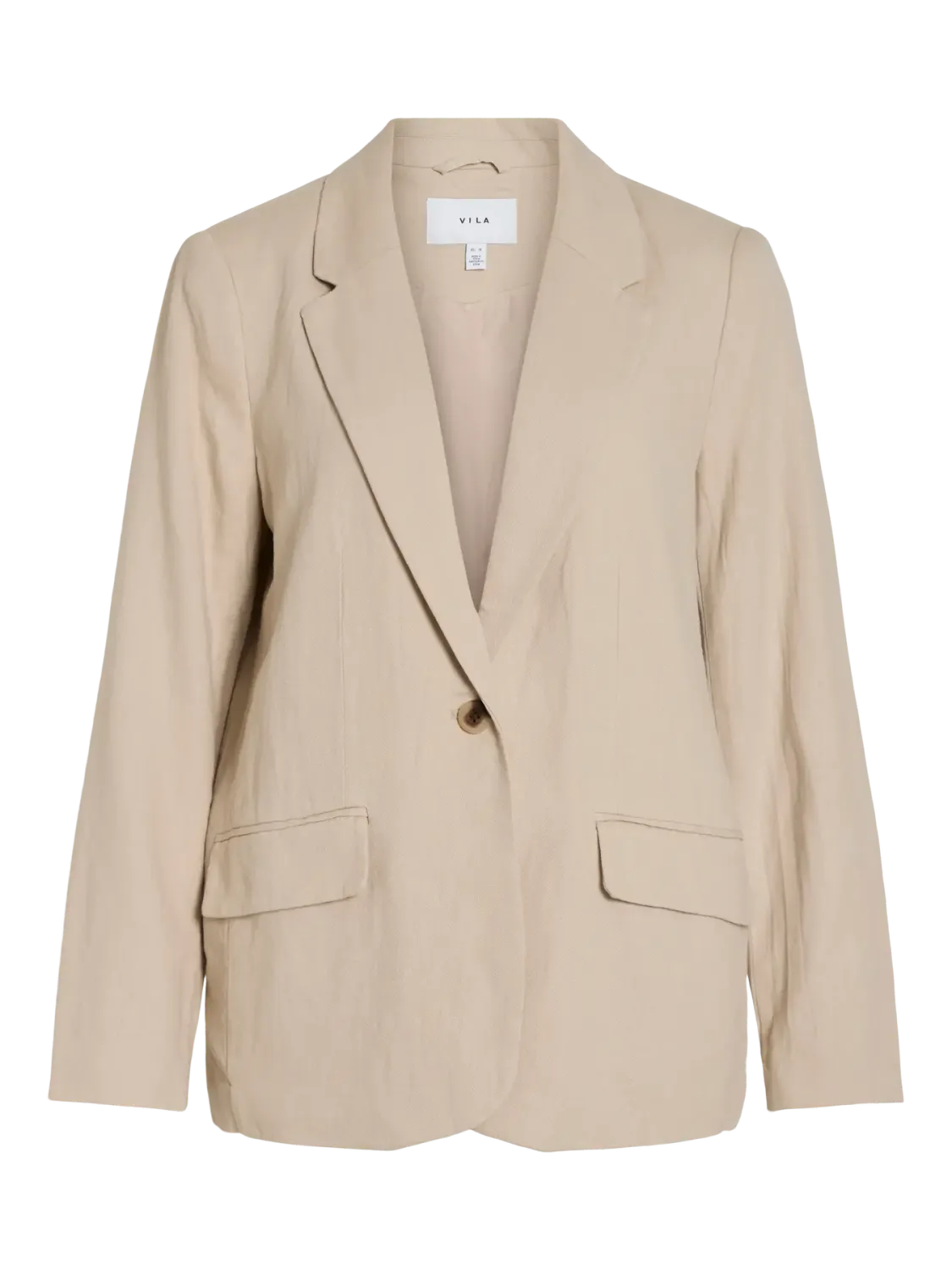 Vila VIJOLANDA L/S LINEN BLEND BLAZER - : Feather Gray 14089677