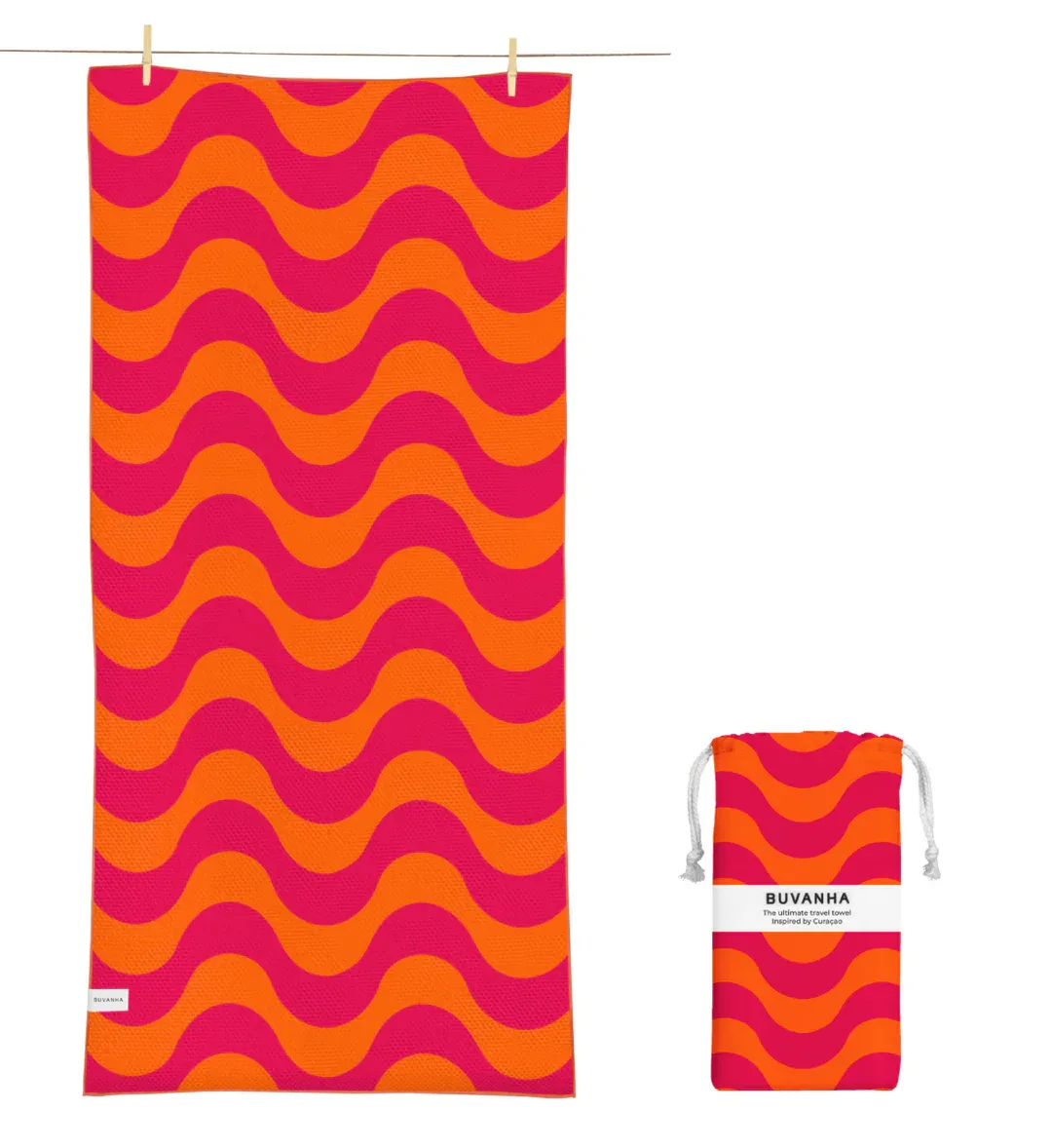 Buvanha handdoek Curacao paars curacao