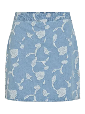Vila VIIANAIS HW JACQUARD SHORT DENIM SK: Light Blue Denim/JAC 14105523