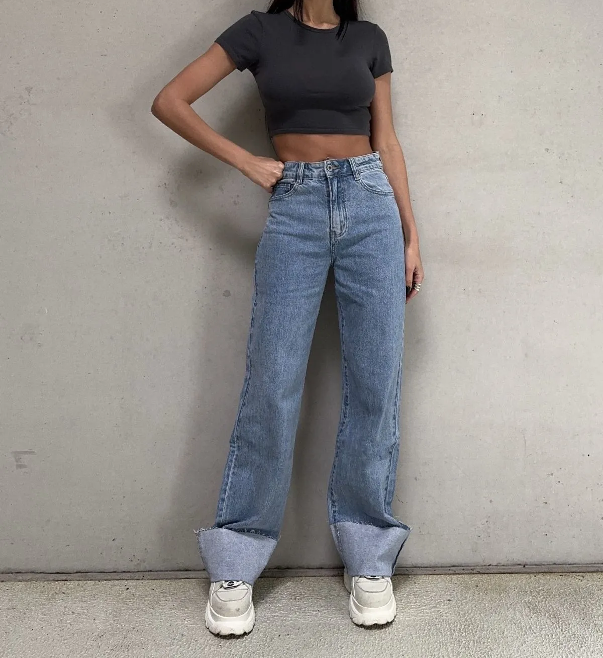 Nameless omslag jeans LIGHT DENIM RD9029
