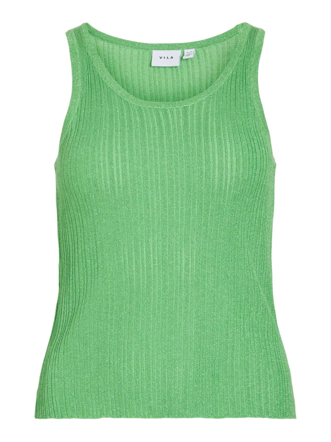 Vila VIFAME S/L RIB GLITTER KNIT TOP/BFS Summer Green/DTM GLI 14107022