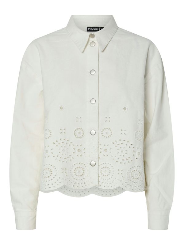 Pieces PCTUC EMBROIDERY DENIM JACKET Egret 17157432