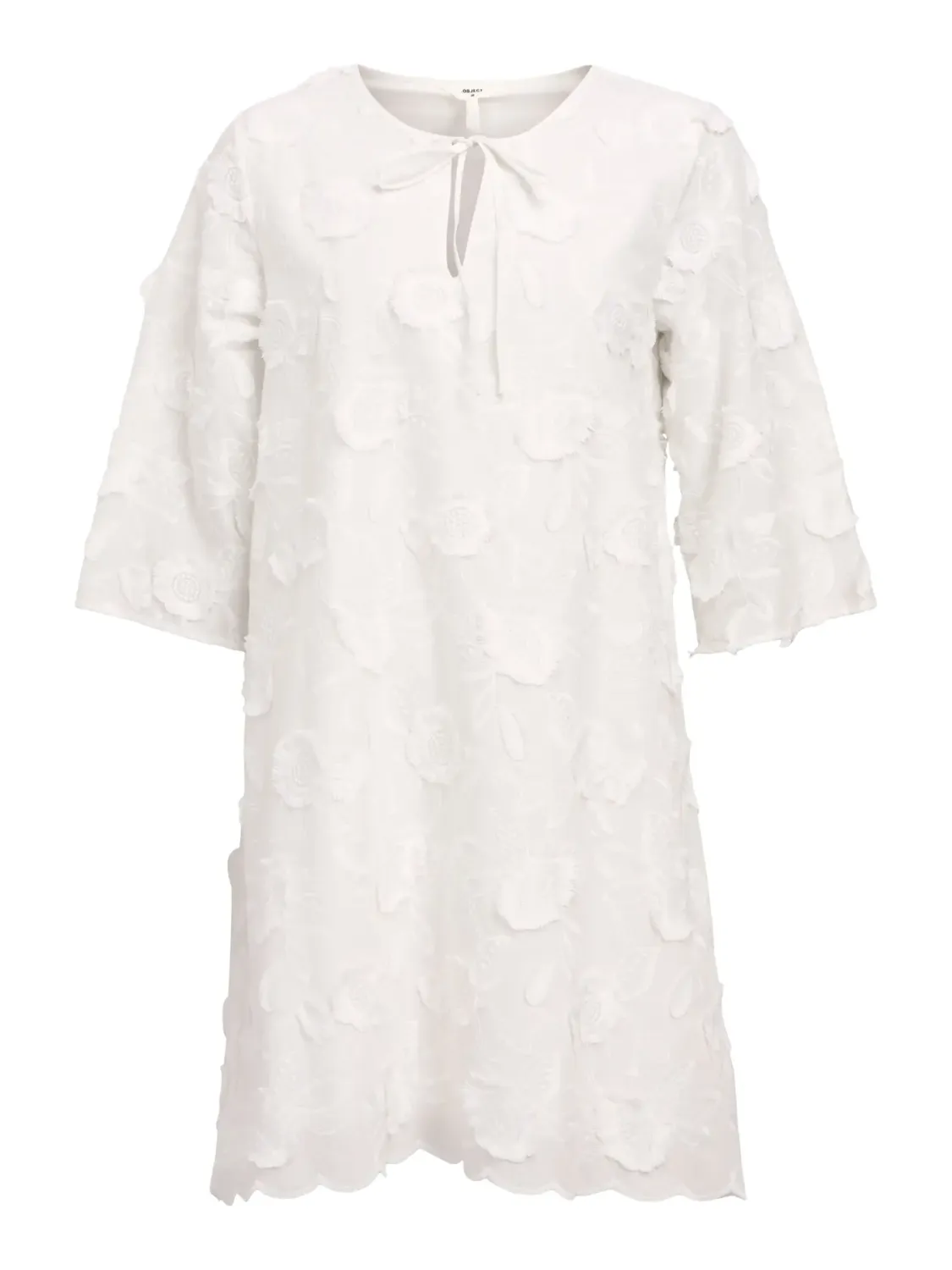 Object OBJMINI RE 3/4 O-NECK SHORT DRESS 1: White 23047078