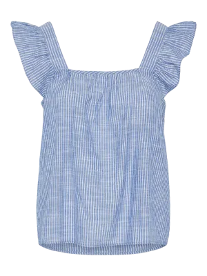 Pieces PCAPIA SL SQUARE NECK TOP MM WVN Coronet Blue/Bright 17155311