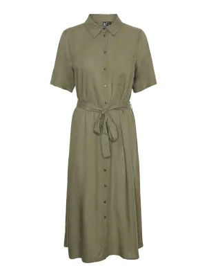 Pieces PCPIA 2/4 MIDI SHIRT DRESS WVN NOOS Deep Lichen Green 17152063