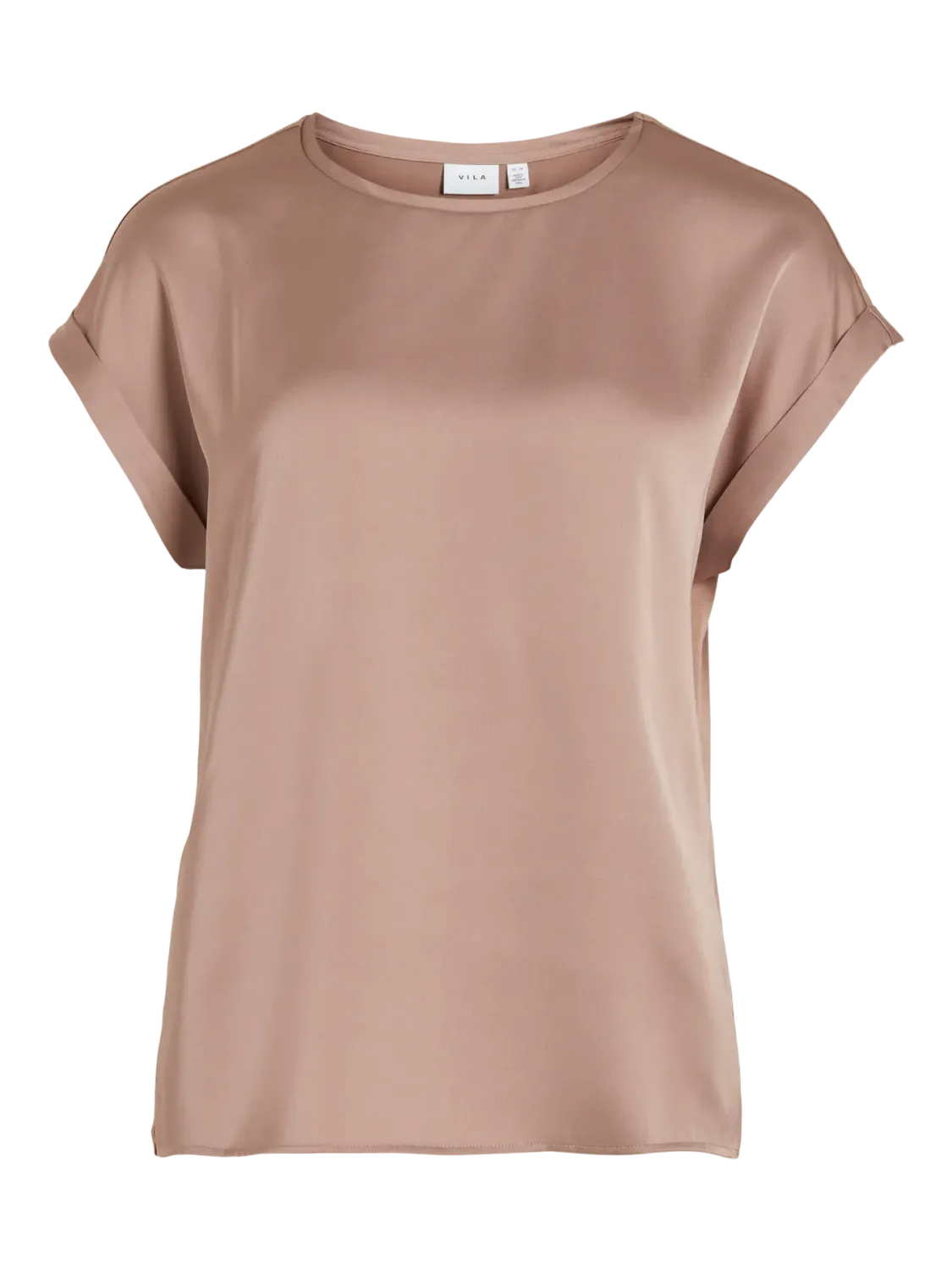 Vila VIELLETTE S/S SATIN TOP - NOOS Portabella 14059563