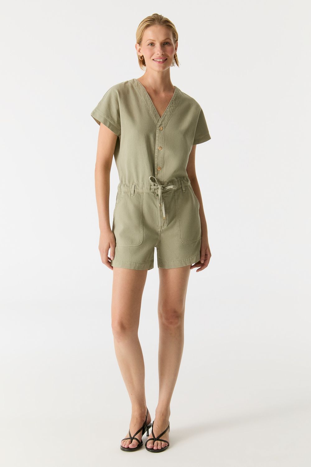 Cup Of Joe Denim jumpsuit short Khaki Tina