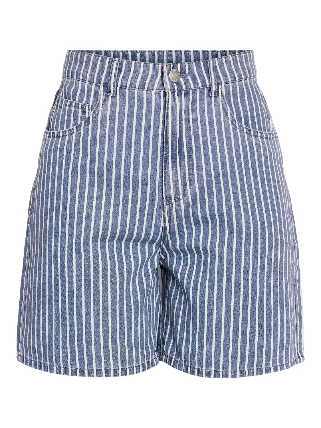 Noisy May NMHERA NW LOOSE PINSTRIPED SHORTS Medium Blue Denim 27034233
