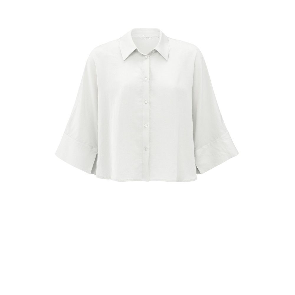YaYa Cropped loose fit blouse PURE WHITE 01-201164-505