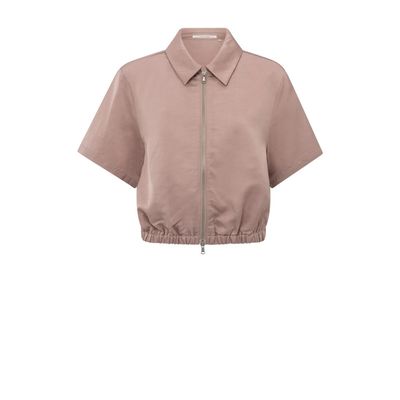 YaYa Satin shortsleeve jacket SOFT MAUVE PINK 02-001050-505