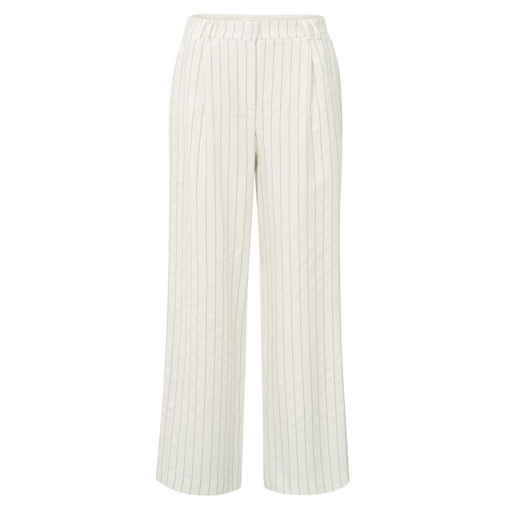 YaYa Linen mix wide leg trousers SAND LINEN BEIGE DES 01-301202-505