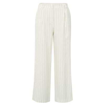 YaYa Linen mix wide leg trousers SAND LINEN BEIGE DES 01-301202-505