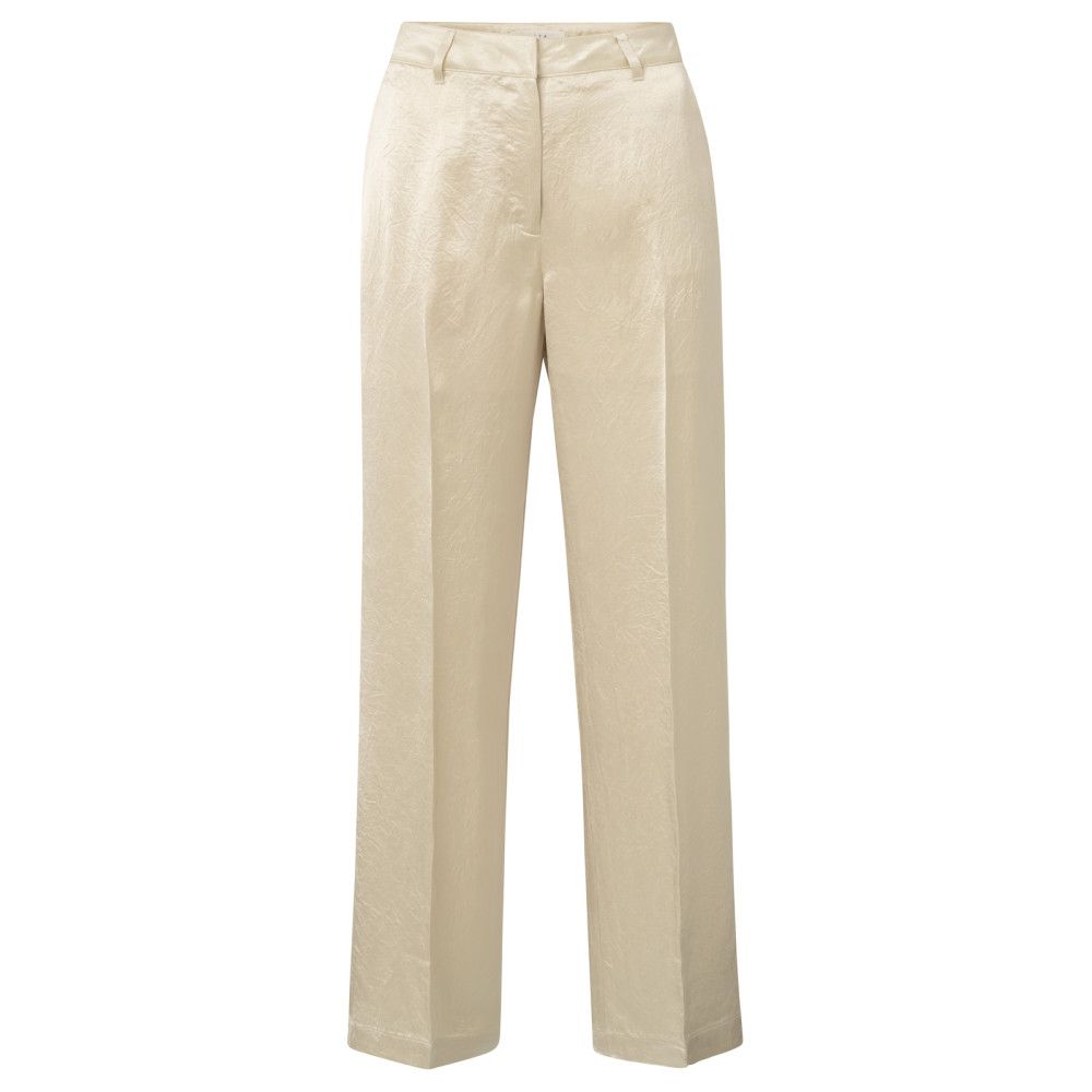 YaYa Satin wide leg trousers SUMMER SAND 01-301195-505