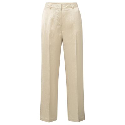 YaYa Satin wide leg trousers SUMMER SAND 01-301195-505