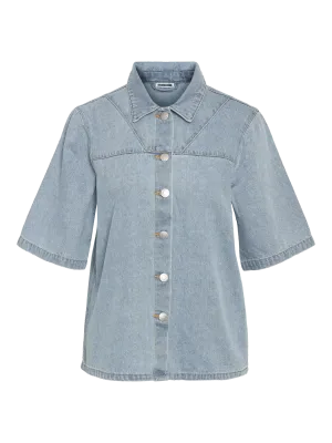 Noisy May NMELVI S/S DENIM SHIRT BS021LB Light Blue Denim 27034366