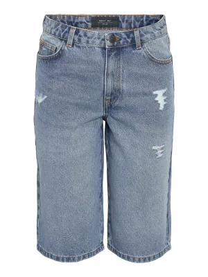 Noisy May NMWELSIE NW LONG DESTROY SHORTS VI5: Light Blue Denim 27034305