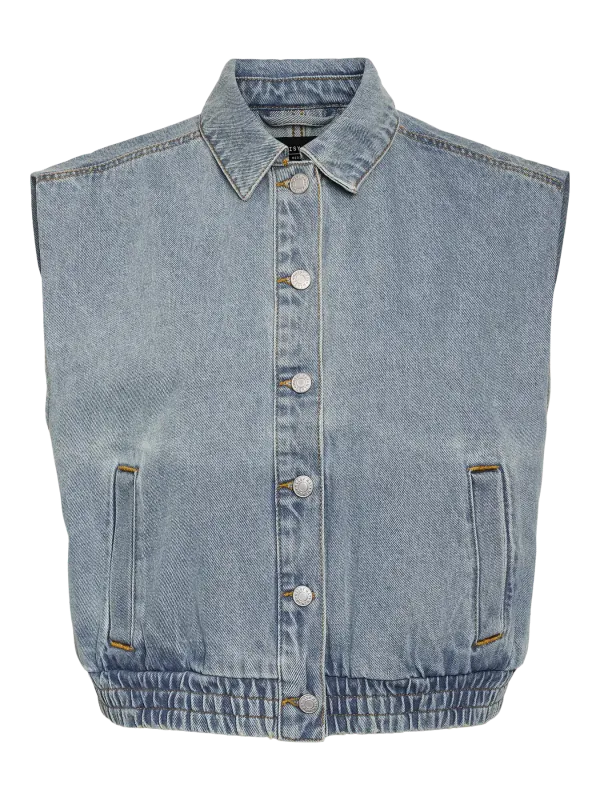Noisy May NMELSIE S/L BOMBER DENIM VEST VI583: Light Blue Denim 27034307