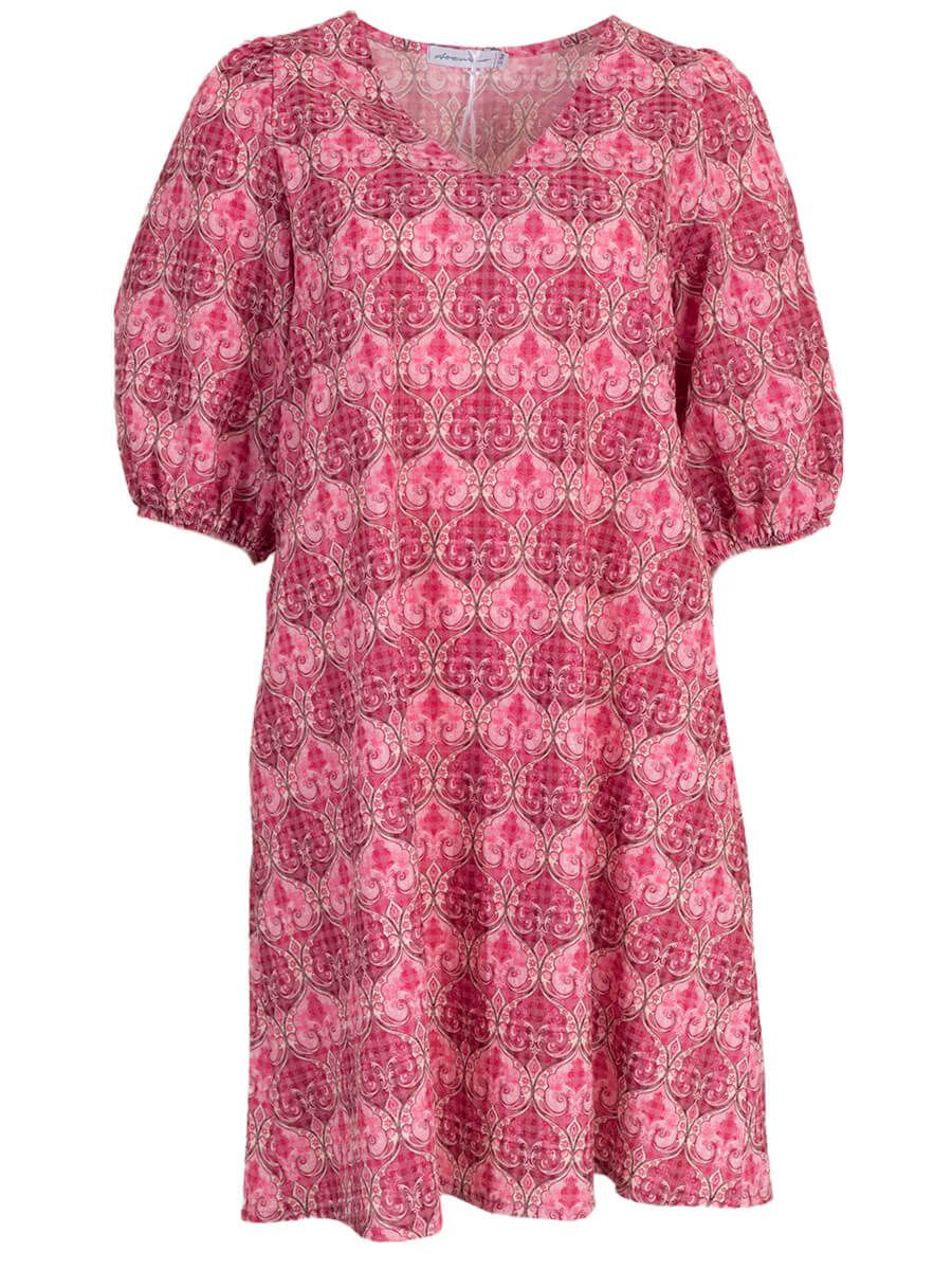 Azurro Jurk print Fuchsia A-3844-3
