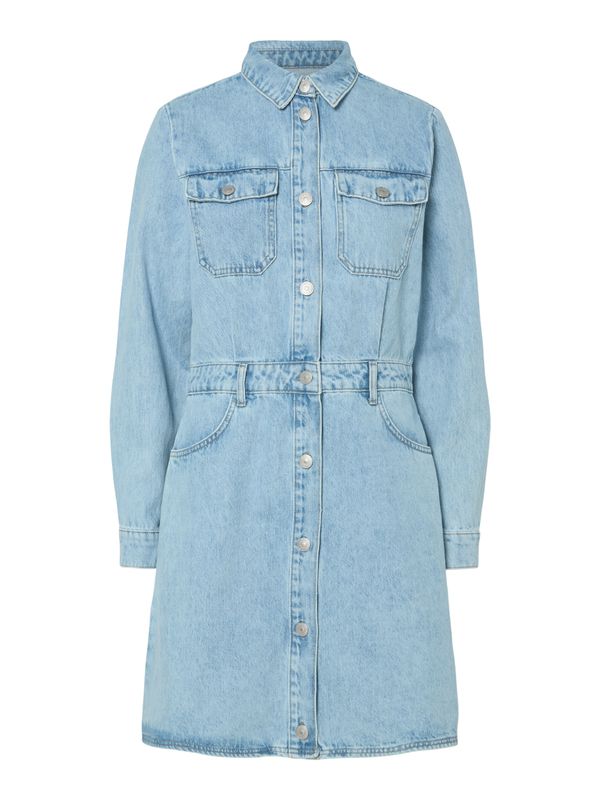 Pieces PCTASHA LS DENIM DRESS Light Blue Denim 17157256