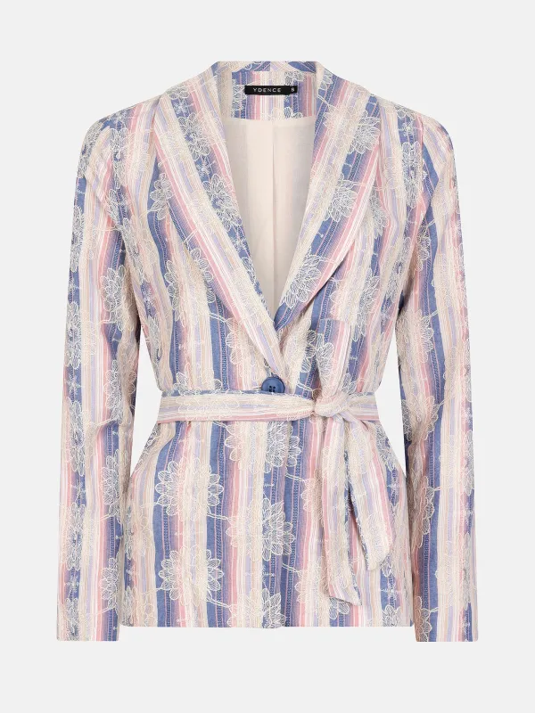 Ydence Kimono Ilonka Denim blue/pink stripe HSS2501