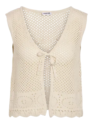 Noisy May NMCORA S/L V-NECK KNIT VEST Birch 27034414