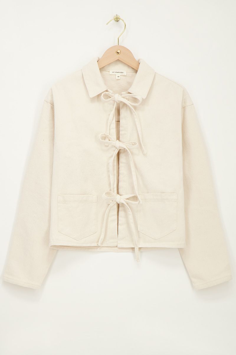 My Jewellery Denim jacket with bows White MJ13335