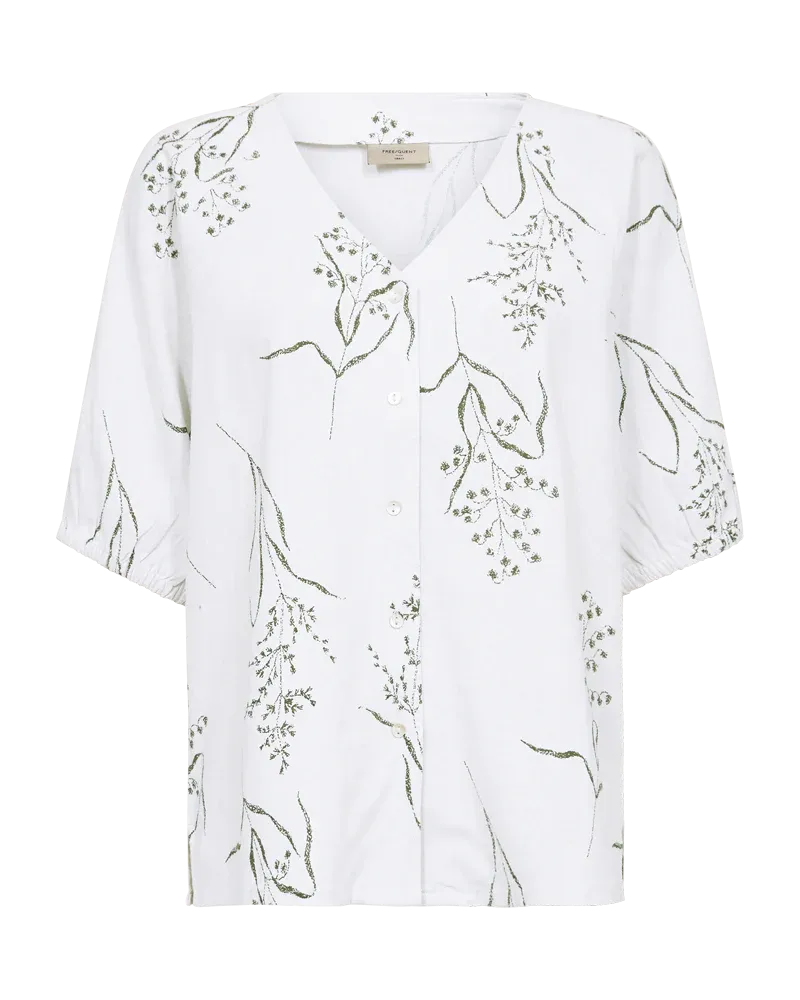 Freequent FQLALUNA-PANTS Brilliant White w Deep L Green 206664