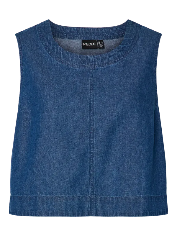 Pieces PCTENIM SL TOP WVN BC Medium Blue Denim 17157936