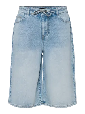 Pieces PCSELMA MW WIDE DENIM SHORTS Light Blue Denim 17158219