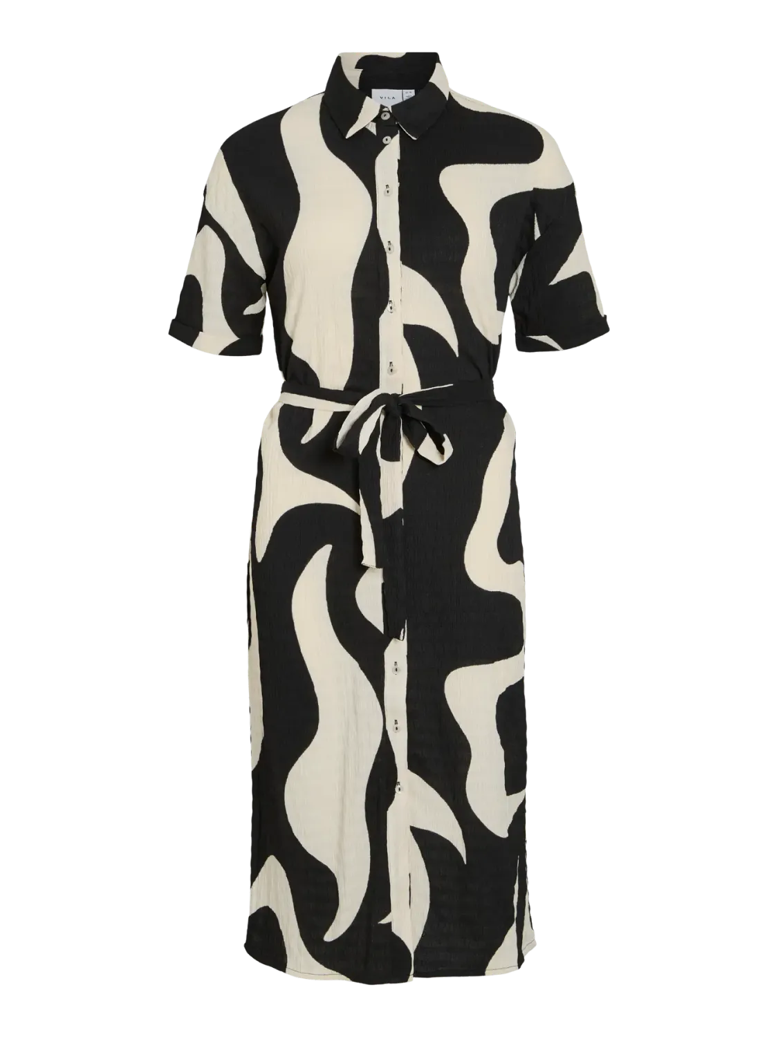 Vila VIZEYA ZERA 2/4 MIDI SHIRT DRESS/DF: Black Beauty/ZERA BIRCH 14107001