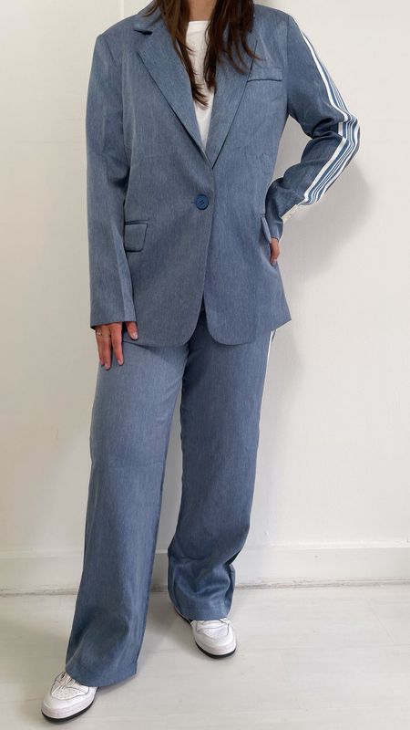 Ambika broek met brede bies-Gaby 1 Jeans blue Gaby-1
