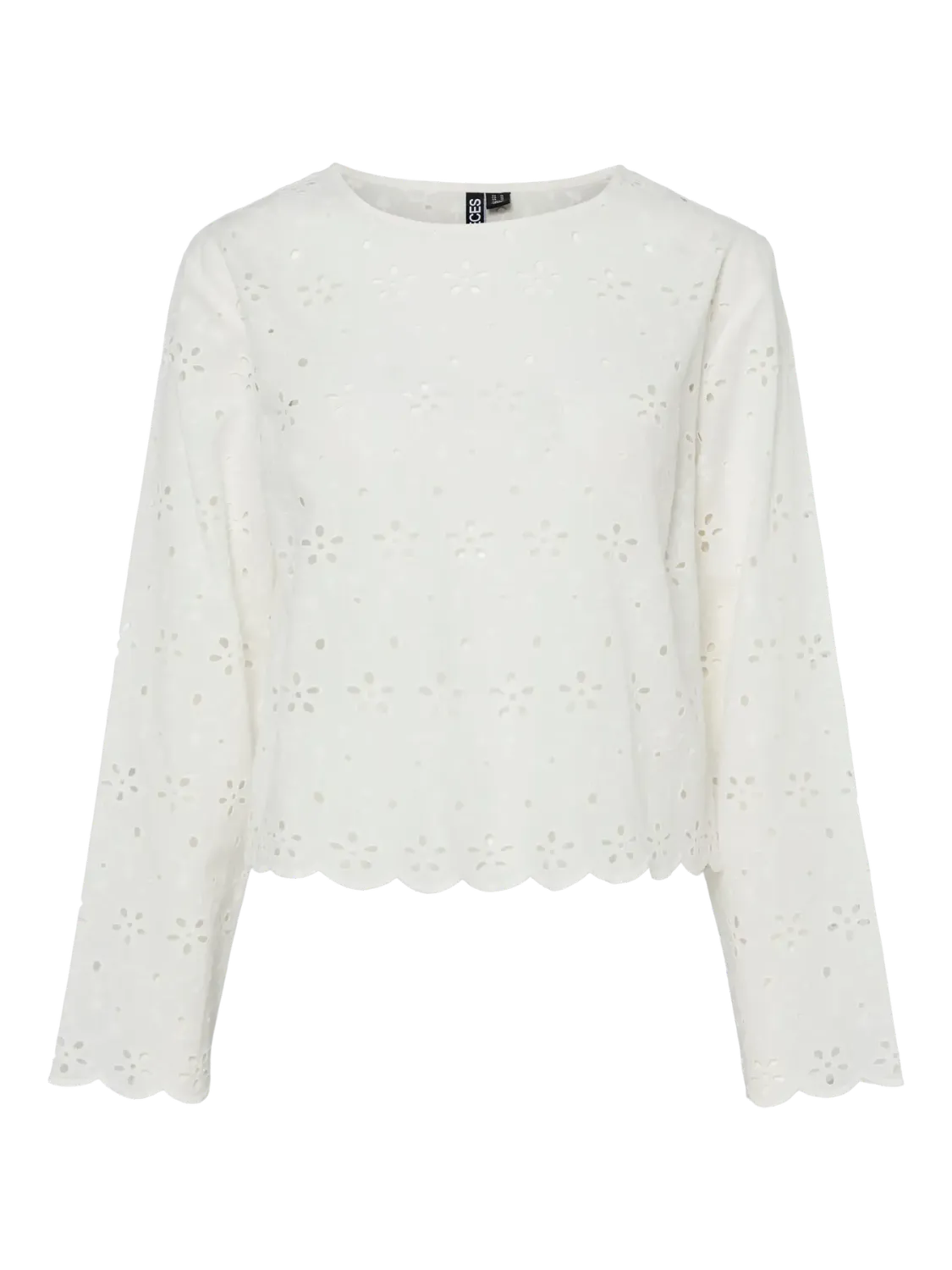 Pieces PCTARMORINE LS O-NECK TOP WVN Cloud Dancer 17157420
