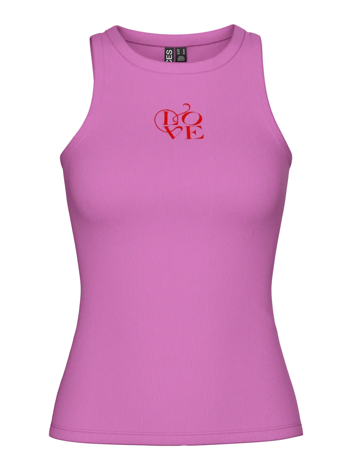 Pieces PCMAY EMBROIDERY BOXER TANK TOP JRS: Cyclamen/Red Embroid 17159759